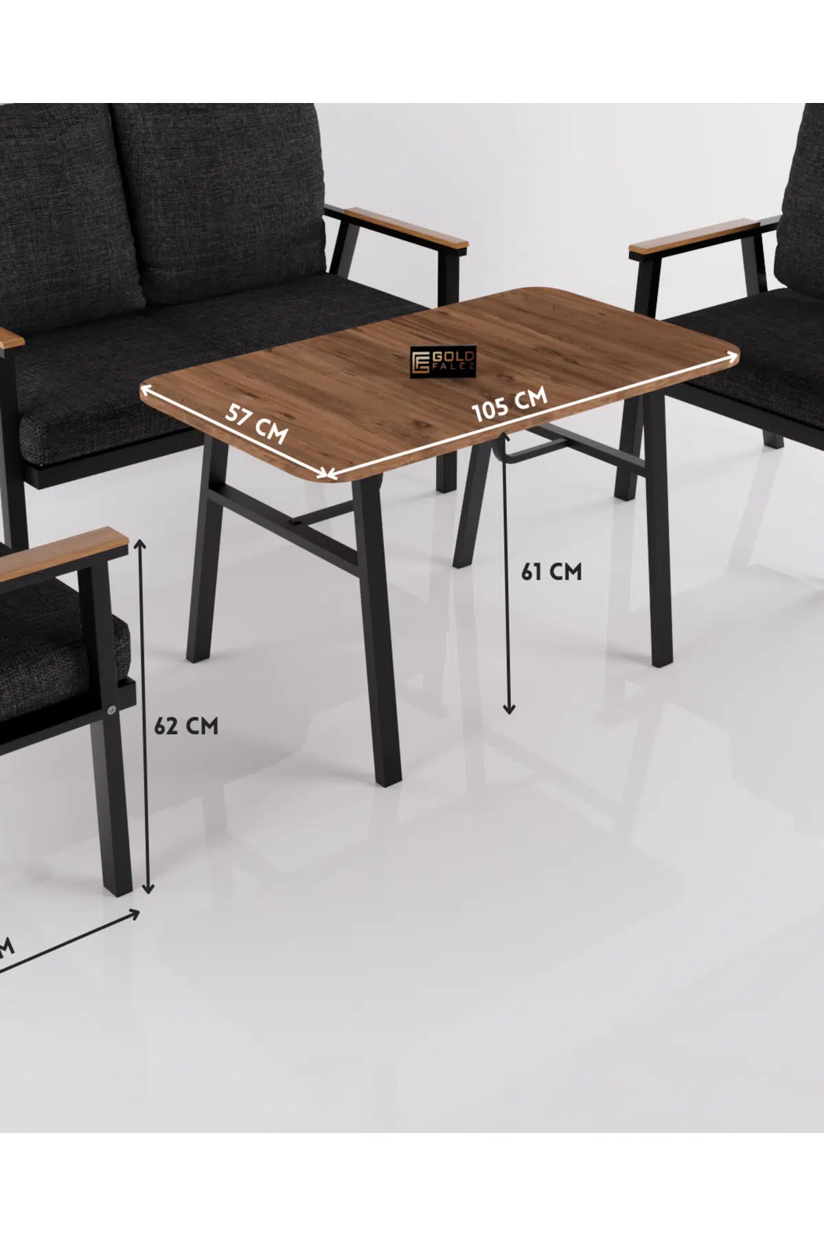 Bahçe Masası Ahşap Balkon Teras Cafe Masa Modern Dış Mekan Masa 9832 Atlantik Çam (Sadece Masa)