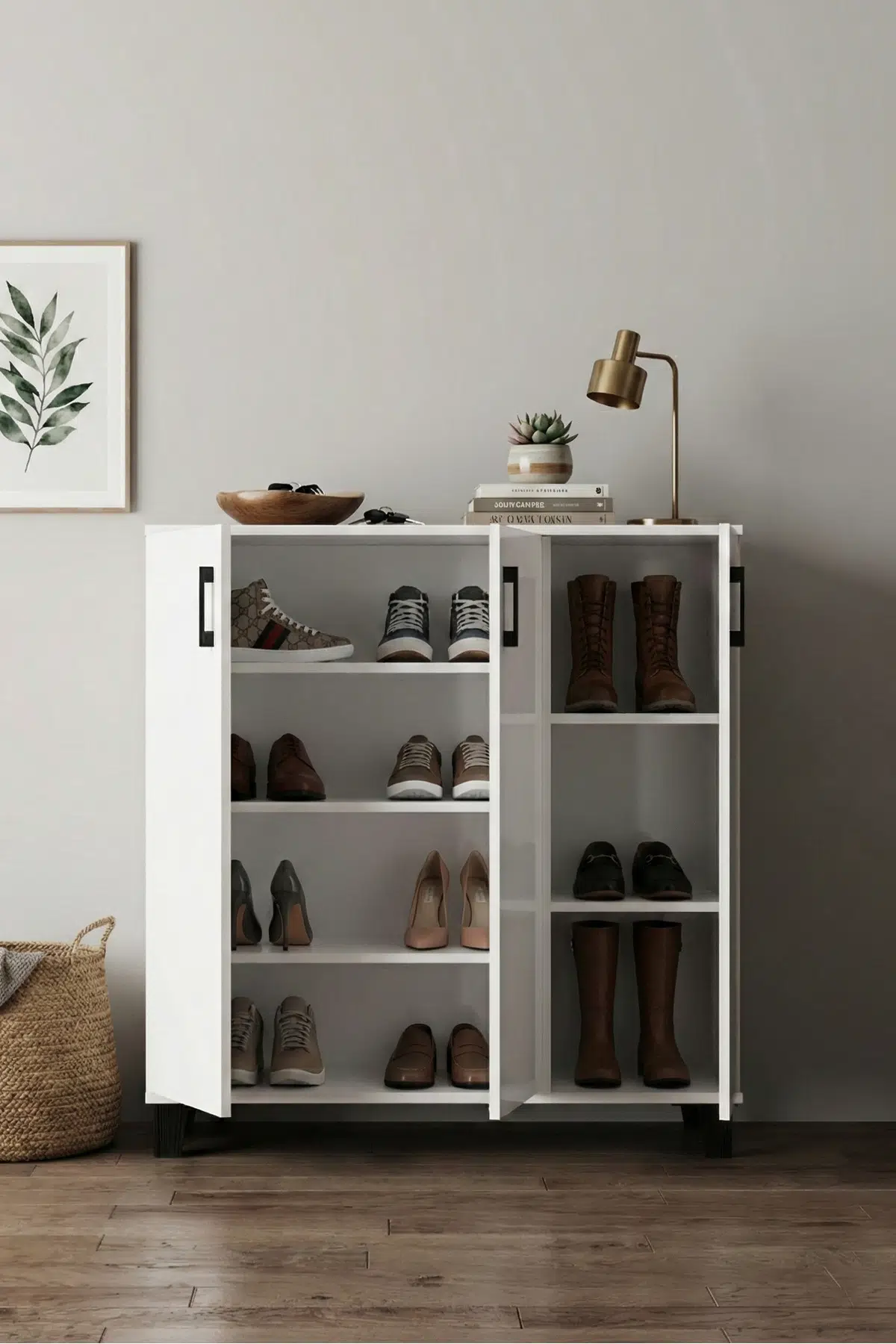Ayakkabılık Dolabı Beyaz 105 cm