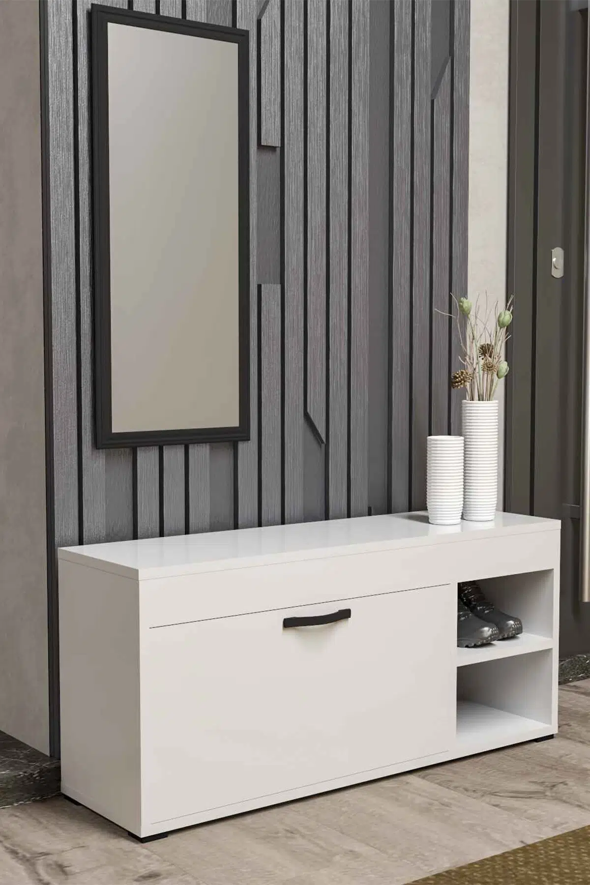 Ayakkabılık Dolabı Beyaz 90 cm