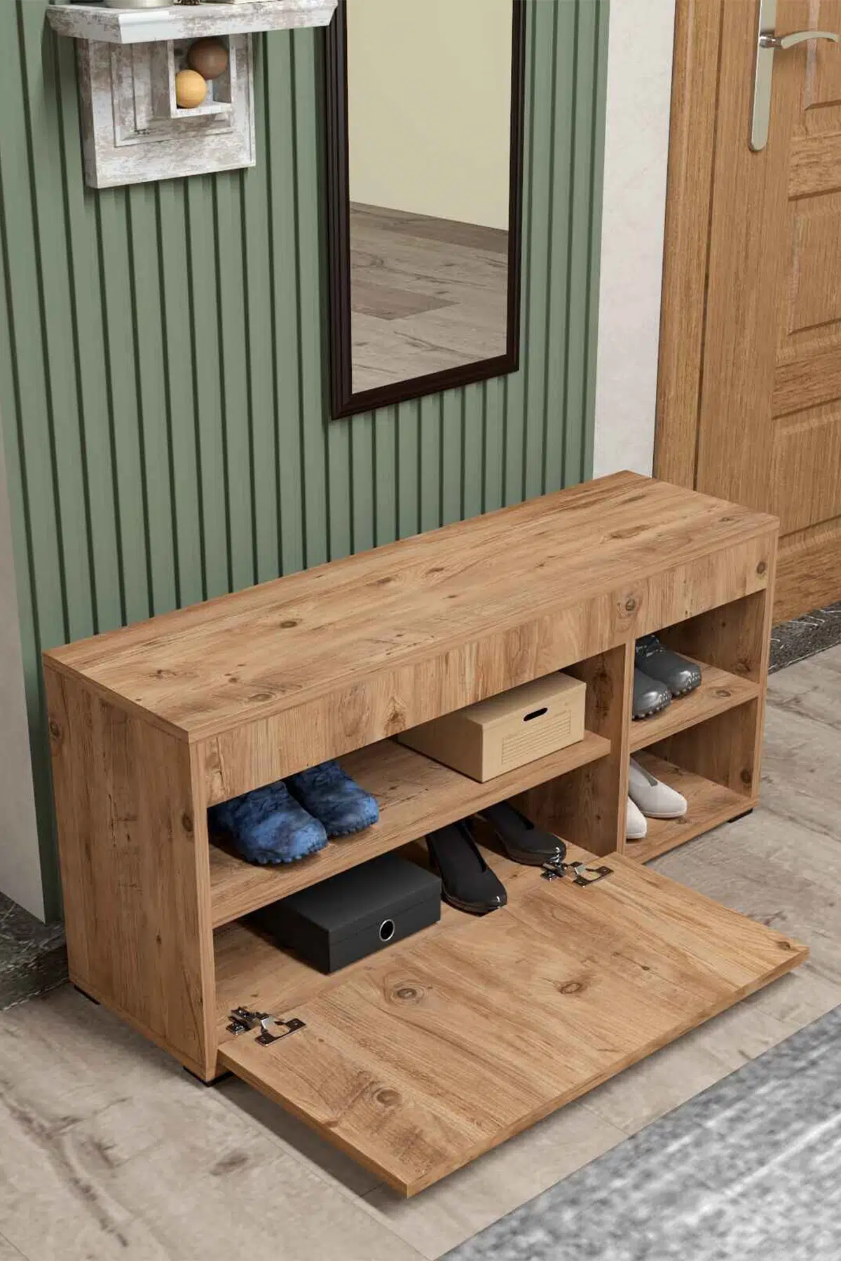 Ayakkabılık Dolabı Kahverengi 90 cm