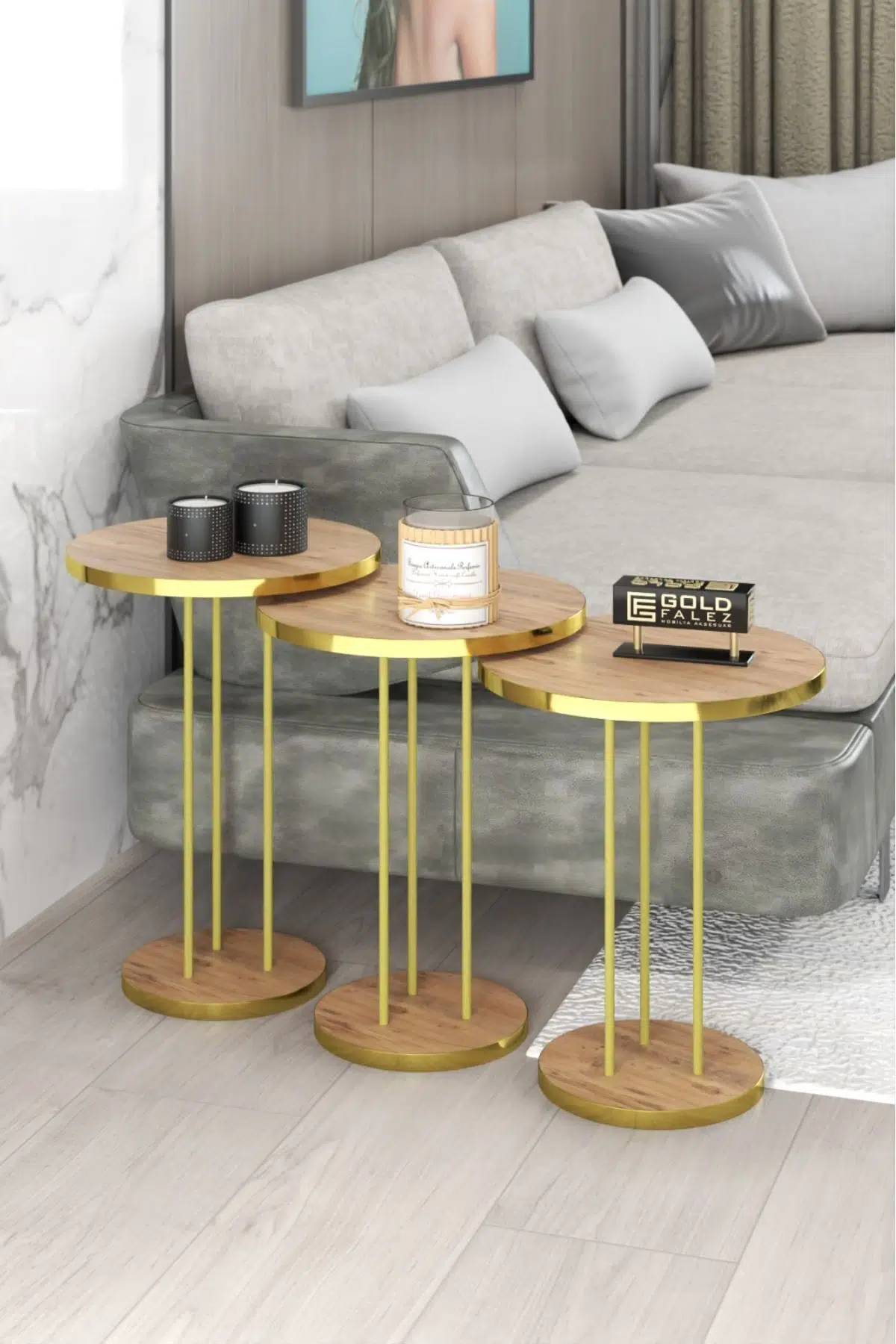 Gold Terra Zigon Ceviz Kahverengi 3'lü