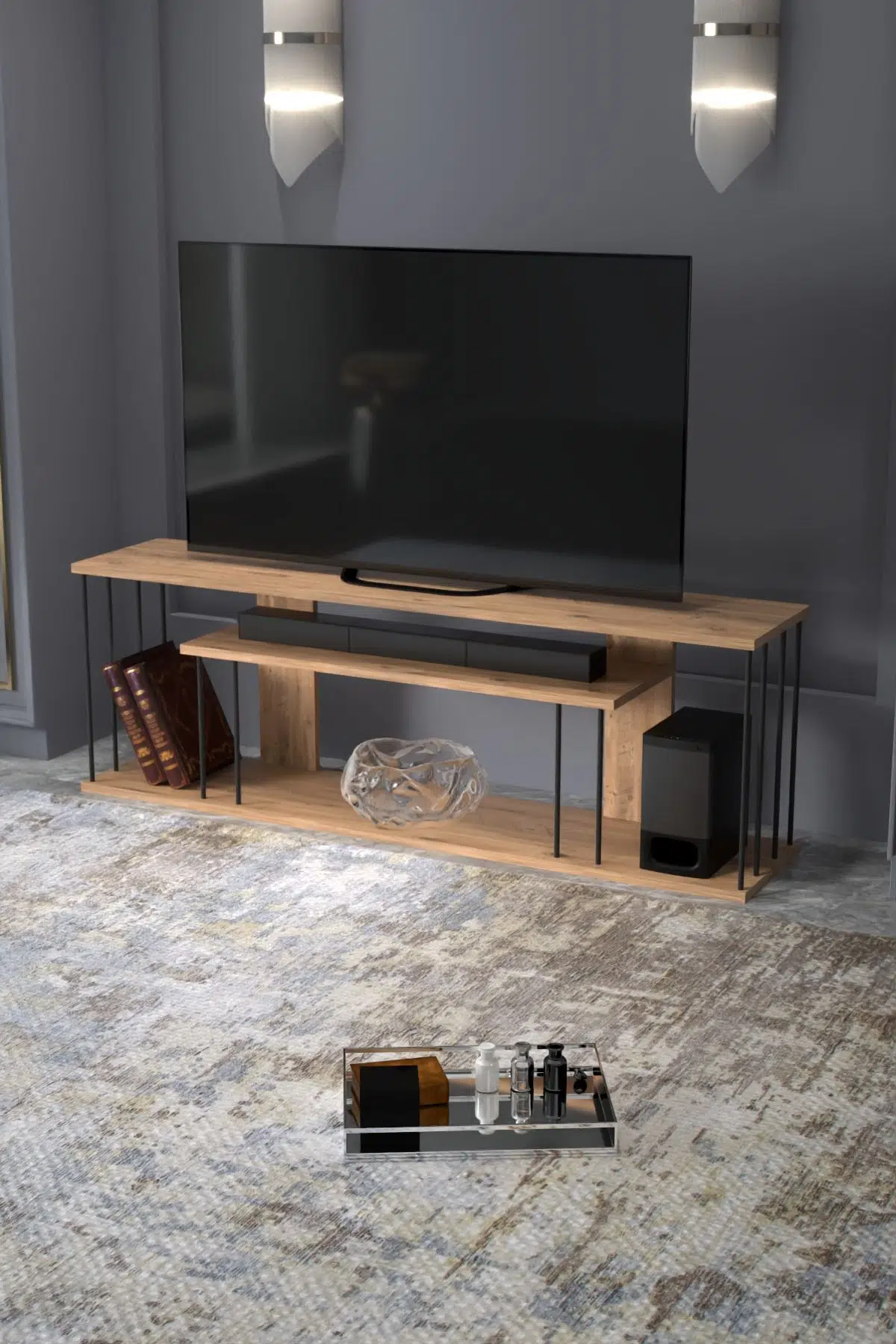 Gzd Plus TV Ünitesi Kahverengi Çam