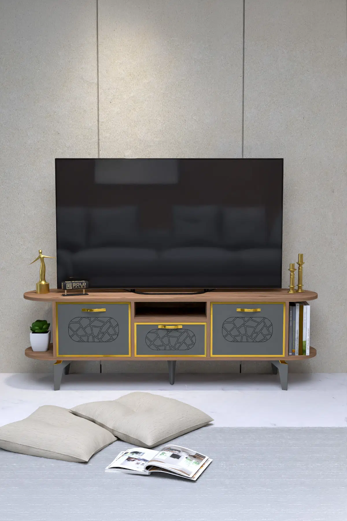 Mira Gold TV Ünitesi Kahverengi 160