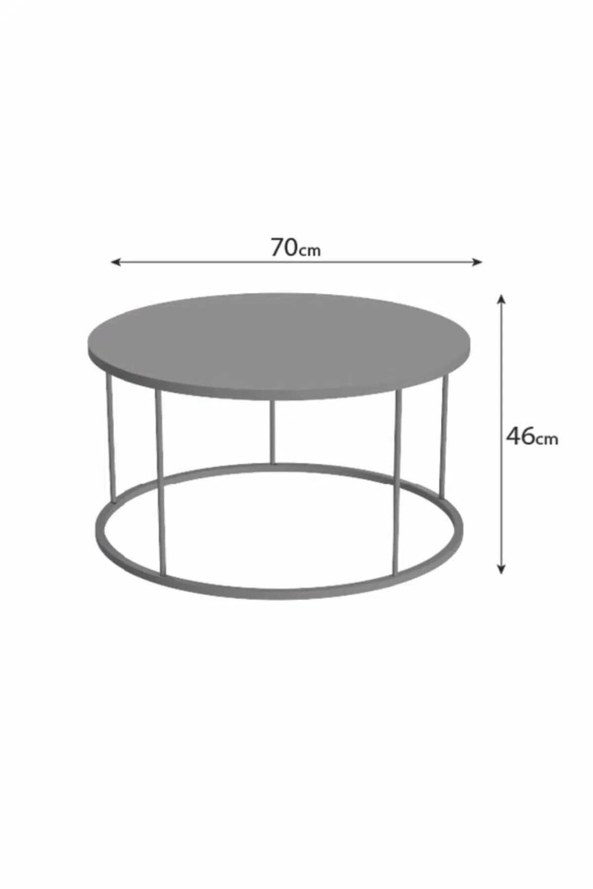 Terra Yuvarlak Orta Sehpa Bej 70 cm