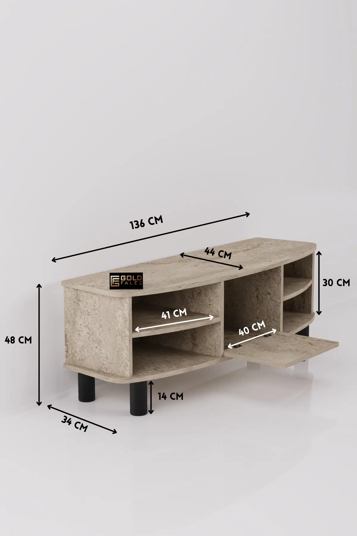 Vienna TV Sehpası Suntalam Ekru 136x44 cm