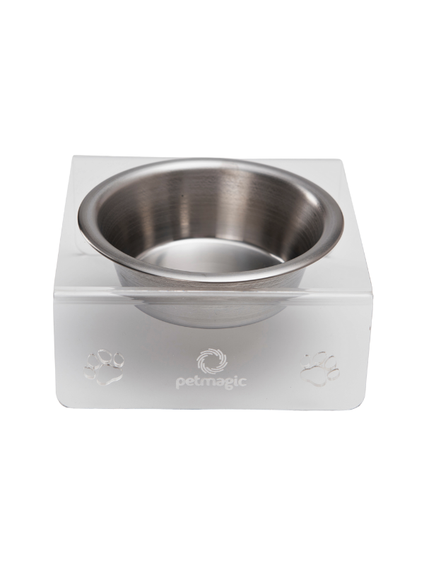 Petmagic Akrilik Çelik Kase Tekli Evcil Hayvan Kedi ve Mini Irk Köpek Mama Kabı-Şeffaf Petmagic Akrilik Çelik Kase Tekli Evcil Hayvan Kedi ve Mini Irk Köpek Mama Kabı-Şeffaf