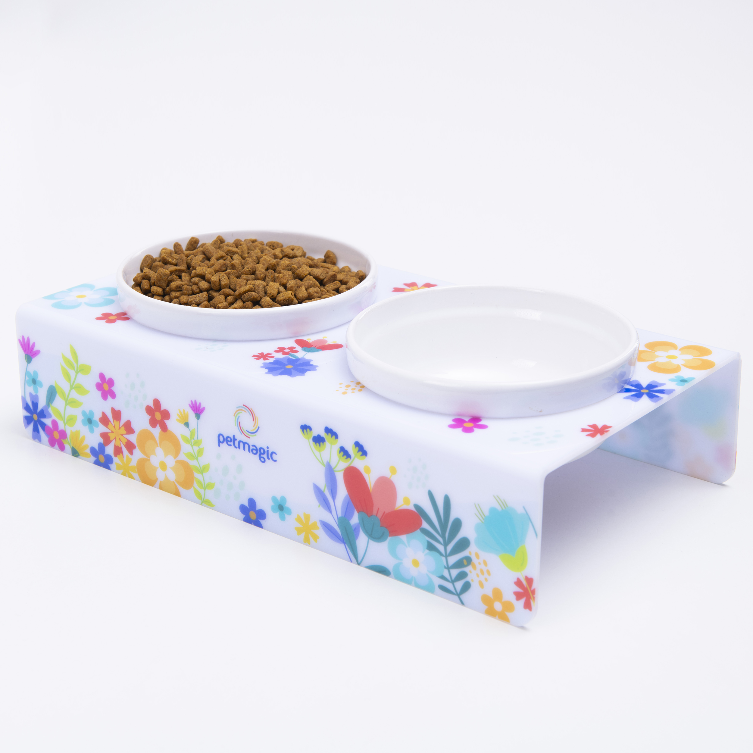Petmagic Akrilik Pleksi Evcil Hayvan Beyaz Seramik Kaseli Kedi ve Köpek Mama Su Kabı-Beyaz Bahar Petmagic Akrilik Pleksi Evcil Hayvan Beyaz Seramik Kaseli Kedi ve Köpek Mama Su Kabı-Beyaz Bahar