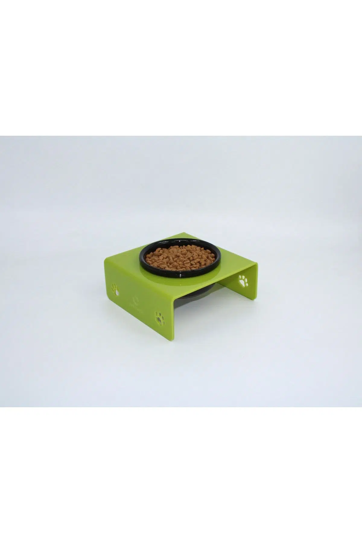 Petmagic Akrilik, Pleksi Kedi, Köpek Siyah Seramik Tekli Mama Ve Su Kabı - Fıstık Yeşili